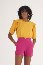 T-SHIRT LISA EM CREPE COM BABADO MANGA