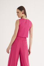 BLUSA LISA CROPPED ALFAIATARIA C/ ZIPER COSTA