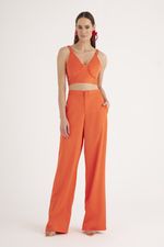 CALÇA PERNA RETA LISA ALFAIATARIA SATIN SHINE