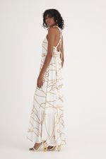 VESTIDO LONGUETE CORDAS C/ COSTAS NUA