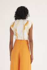 T-SHIRT DE MALHA FLORAL BEIRA MAR
