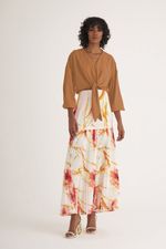 BLUSA LISA EM CREPE C/ AMARRAÇÃO FRENTE