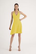 VESTIDO CURTO FLOW C/ PALA RECORTADA