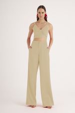 CALÇA PERNA RETA LISA ALFAIATARIA SATIN SHINE