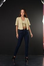 CIGARRETE SKINNY LYCRA BLUE DARK C/  DOBRÃO NO BOLSO
