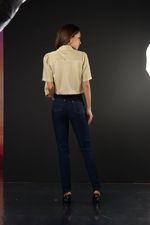 CIGARRETE SKINNY LYCRA BLUE DARK C/  DOBRÃO NO BOLSO