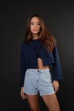 SHORT JEANS CURTO C/ PEDRARIA FRENTE