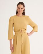 BLUSA TEXTURA C/ DETALHE DE ARGOLA FRENTE