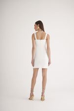 VESTIDO CURTO LISO CURTO ALFAIATARIA C/ RECORTE FRENTE