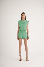SHORT LISO ALFAIATARIA MELANGE C/ MARTINGALE