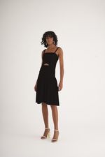 VESTIDO MALHA JACQUARD C/ ABERTURA FRENTE