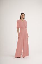 MACACÃO LISO COM CINTO DE TORÇAL