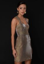 VESTIDO CURTO MALHA MULTI SHINE C/ TRANÇA
