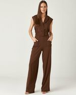 CALÇA LISA SLUB COM BOLSO FRENTE DUPLO