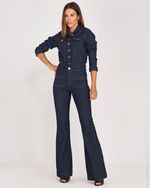 CALÇA JEANS FLARE C/ BOLSOS FRENTE