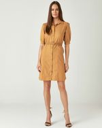 VESTIDO CHEMISE LINHO C/ CINTO TORÇÃO