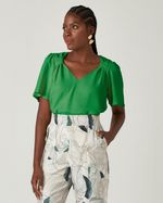 T-SHIRT LISA TWILL C/ DET. LAÇO