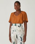 T-SHIRT LISA TWILL C/ DET. LAÇO