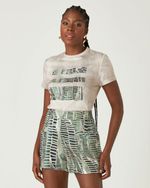 T-SHIRT MALHA ESTAMPA MANCHA