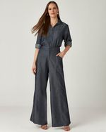 CALÇA JEANS LEVE C/ RECORTE FRENTE