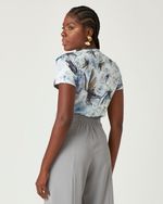 T-SHIRT MALHA FLORAL FILETE