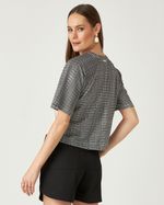 T-SHIRT MALHA CROPPED BICOLOR RUPESTRE C/ FLORAL