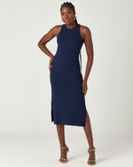 VESTIDO DE MALHA REGATÃO C/ FENDA LATERAL