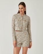 SHORT MALHA TWEED C/ BOLSOS FRENTE