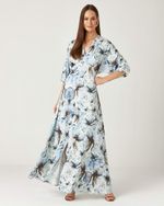 VESTIDO LONGO FILETE COM FENDA FRENTE