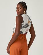 BLUSA CAVA VERÃO FLORAL GRÁFICO