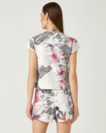 SHORT SAIA FLORAL GRÁFICO C/ BOTÕES