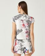 T-SHIRT CROPPED FLORAL GRÁFICO