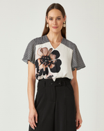 T-SHIRT BICOLOR RUPESTRE C/ FLORAL FRENTE