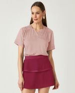 T-SHIRT LISA EM CREPE C/ PREGAS NA MANGA