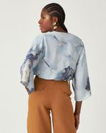 BLUSA QUARTZO AZUL C/ AMARRAÇÃO