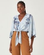 BLUSA QUARTZO AZUL C/ AMARRAÇÃO