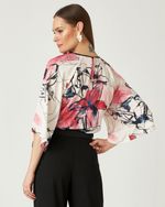 BLUSA ESTAMPA FLOR DO HORIZONTE C/ VIÉS