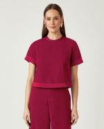 T-SHIRT CROPPED LISA SATIN C/ DOBRÃO