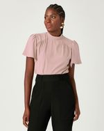 T-SHIRT LISA EM CREPE COM GOLA PADRE