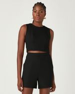 BLUSA CROPPED LISA ALFAIATARIA C/ RECORTES FRENTE