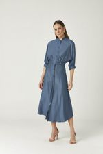 VESTIDO LONGUETE CHAMISE GOLA PADRE