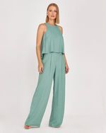 MACACÃO LISO TWILL C/ BLUSA SOBREPOSTA