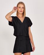 BLUSA LISA CRINCKLE C/ PREGAS NO OMBRO