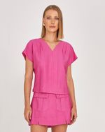 BLUSA LISA CRINCKLE C/ PREGAS NO OMBRO