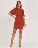 VESTIDO LISO CURTO FLOW C/ SAIA TRANSPASSADA