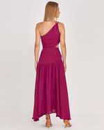 VESTIDO LONGUETE LISO EM CREPE OMBRO ÚNICO