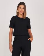 T-SHIRT CROPPED CRINCKLE C/ PREGA NA MANGA