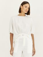BLUSA EM CREPE LISA C/ ELÁSTICO BARRA