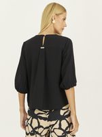 BLUSA EM CREPE LISA C/ ELÁSTICO BARRA