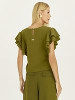 T-SHIRT CROPPED LISA FLOW C/ MANGA BABADO